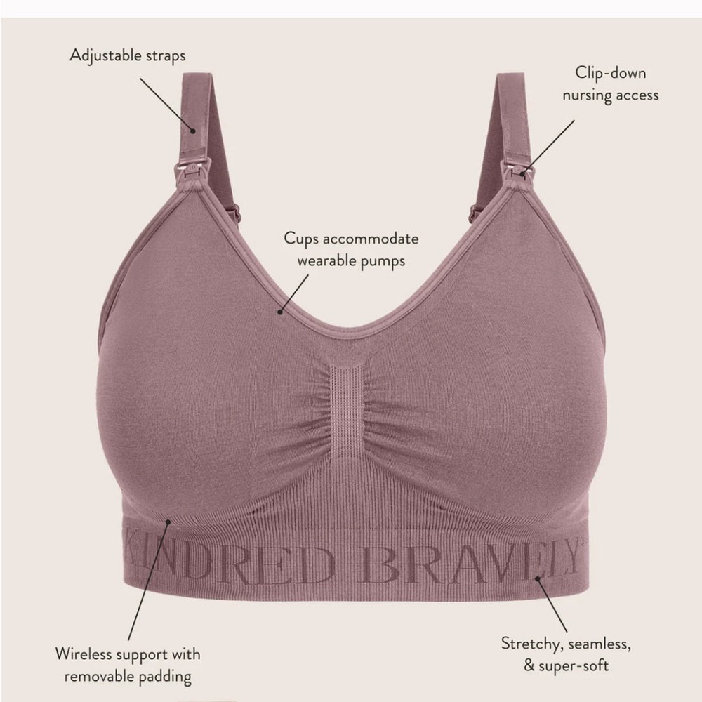 Kindred Bravely Tan/black nursing and pumping bra size m
